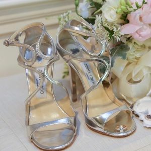Jimmy Choo Silver Heels Size 37